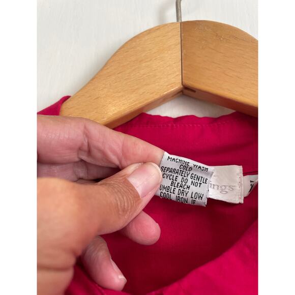 Soft Surroundings pink cotton collared shirt snaps roll tab sleeves pockets 1X - Picture 7 of 7